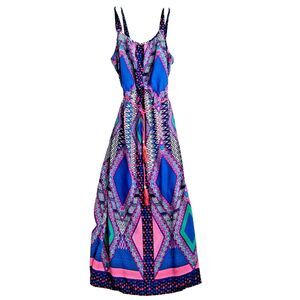 Paper Doll Girls Sleeveless Maxi Dress with Braided Beaded Tassel Belt Size 14
